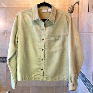 Chico’s Lime Faux Suede Shirt Jacket